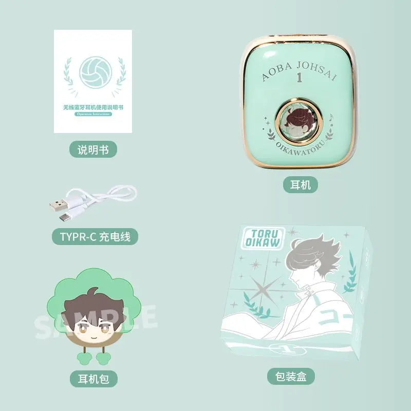 Oikawa Tooru Haikyuu Wireless Headphone Anime Gift Cute HIFI Bluetooth5.3 Headset Cosplay Active Noise Cancellation Earbud