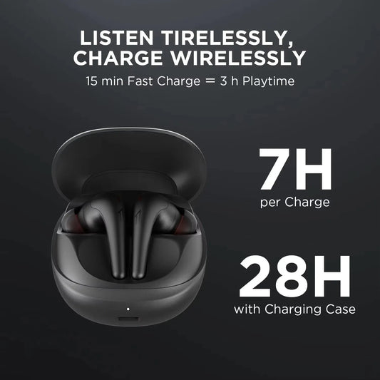 1MORE Aero Ear buds Noise Cancellation Bluetooth 5.2 flash-sale Clear Calls 28h Playtime Wireless Charging headset electronic
