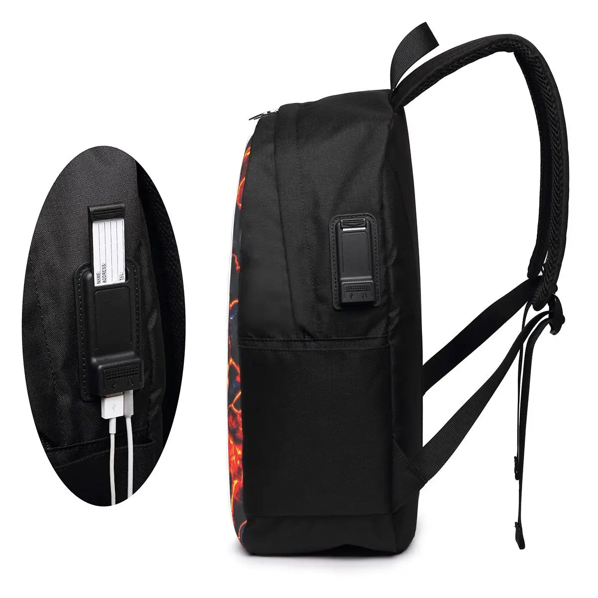 Magma Volcano Lava Fire Backpack Travel Notebook Bag Computer College Student School Bag Laptop Shoulder Bags for Men Women