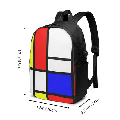 Piet Mondrian Composition  Backpack Travel Notebook Bag Computer College Student School Bag Laptop Shoulder Bags for Men Women