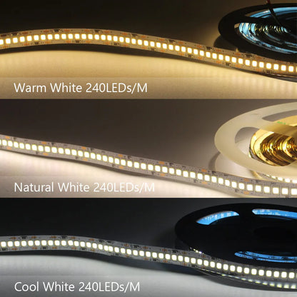 12V LED Strip SMD 2835 0.5M 1M 3M 5M LED Stripe Tape Light 120LED/M 240LED/M Warm White Flexible Strip Ribbon Home Decor Light