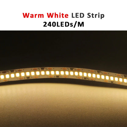 12V LED Strip SMD 2835 0.5M 1M 3M 5M LED Stripe Tape Light 120LED/M 240LED/M Warm White Flexible Strip Ribbon Home Decor Light