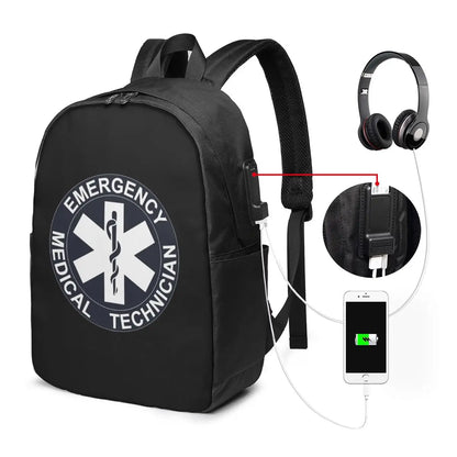 EMT Star Of Life Emergency MedicalBackpack Travel Notebook Bag Computer College Student School Bag Laptop Shoulder Bags