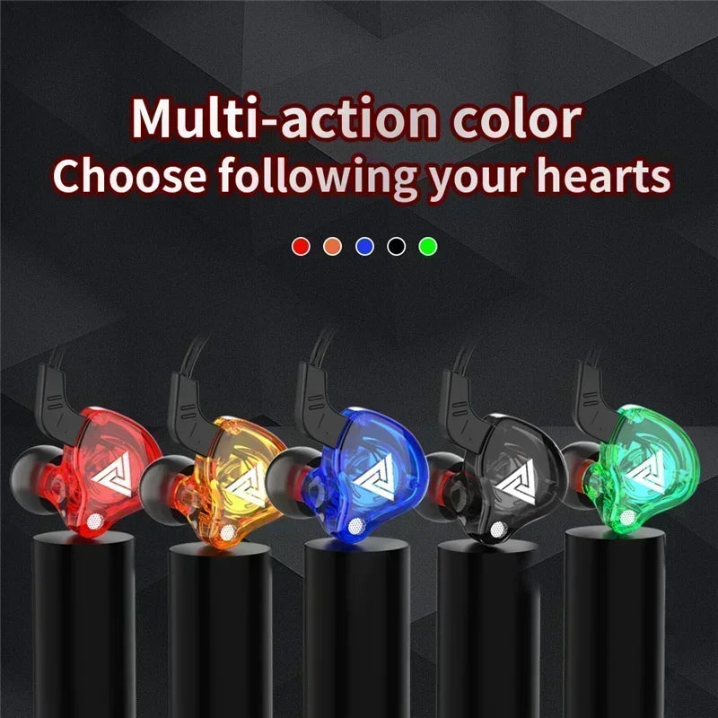 New QKZ AK6 In Ear Earphone 6 Dynamic Driver Unit Headphone With Mic Stereo Sports HIFI Subwoofer Headset Monitor Earbuds