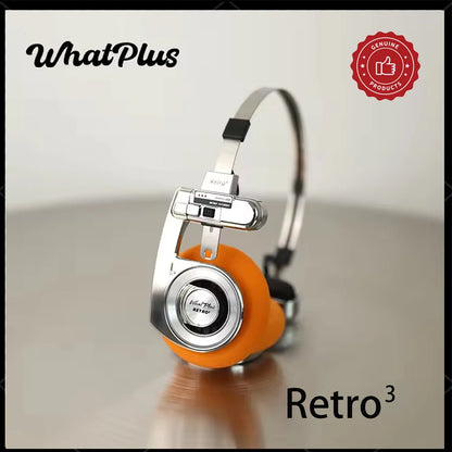 2026 WhatPlus RETRO R3 Bluetooth Earphones Headworn Wireless Portable Small Classic Fashion Headset 40mm Dynamic-unit Headphones