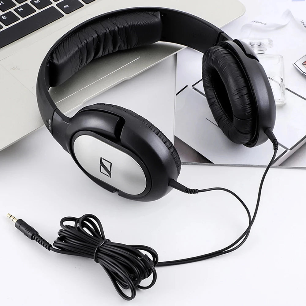 Sennheiser HD206 Over Ear Monitor Headphones Professional Studio DJ Headset HiFi Stereo Bass Wired Audio Earphone 3.5mm