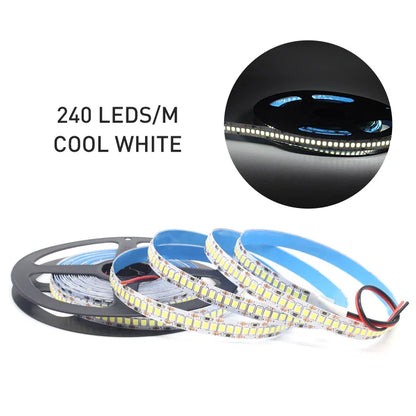 12V LED Strip SMD 2835 0.5M 1M 3M 5M LED Stripe Tape Light 120LED/M 240LED/M Warm White Flexible Strip Ribbon Home Decor Light