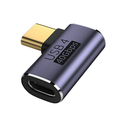 USB4.0 40Gbps OTG type C 90 degree Adapter 100W 5A USB C to Type C Fast Charging Converter USB C Data Adapter For Macbook 8K60HZ