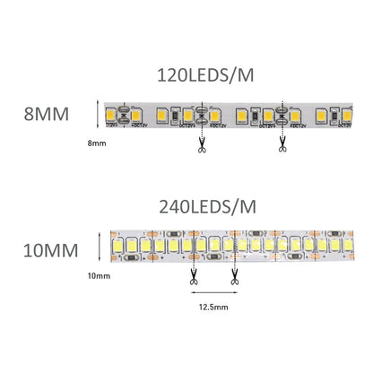 12V LED Strip SMD 2835 0.5M 1M 3M 5M LED Stripe Tape Light 120LED/M 240LED/M Warm White Flexible Strip Ribbon Home Decor Light