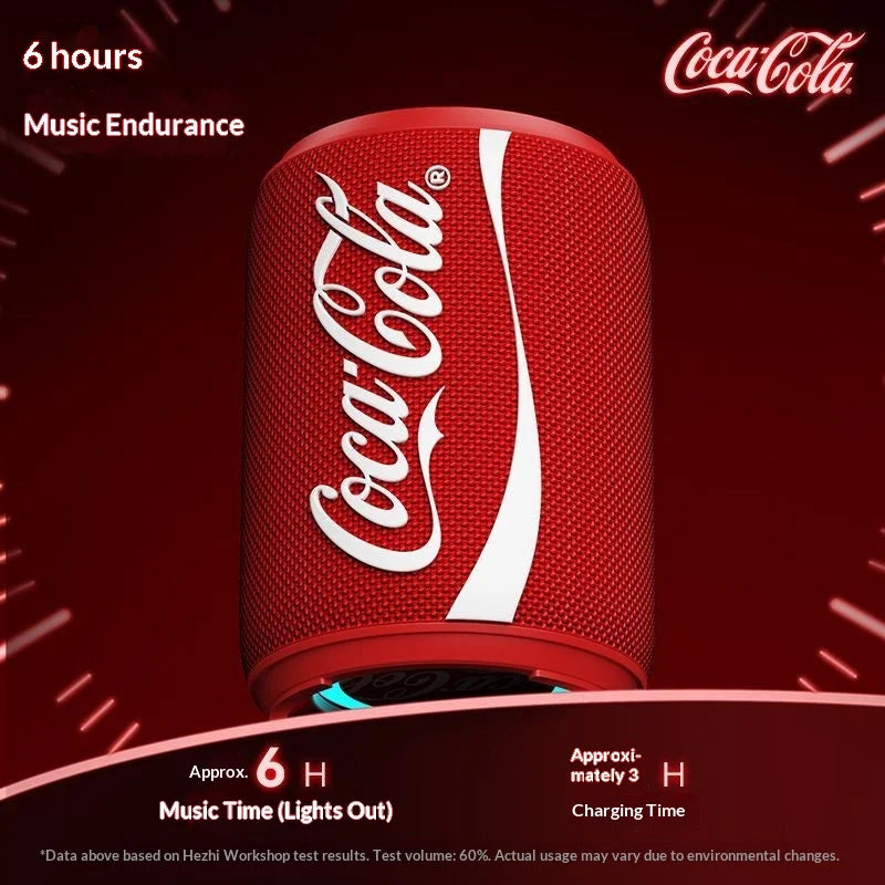 New Coke-Cola Collaboration Bluetooth Audio Bluetooth 5.4 RGB Lighting Voice Activation Card Slot Portable Bluetooth Speaker