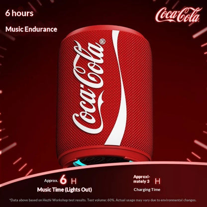 New Coke-Cola Collaboration Bluetooth Audio Bluetooth 5.4 RGB Lighting Voice Activation Card Slot Portable Bluetooth Speaker