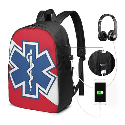 EMT Star Of Life Emergency MedicalBackpack Travel Notebook Bag Computer College Student School Bag Laptop Shoulder Bags