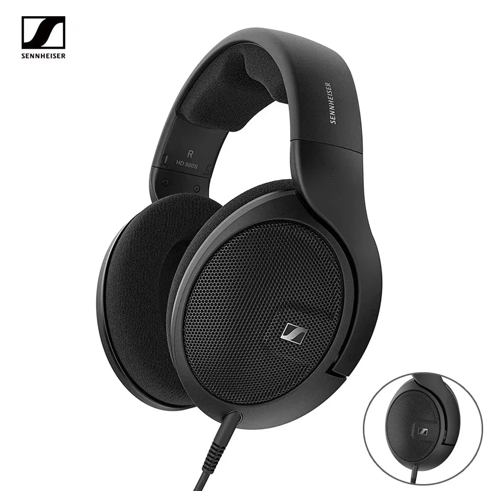 Original Sennheiser HD 560S Open Back Over Ear Headphones Neutral Frequency Response Sound Field Detachable Cable Audiophile