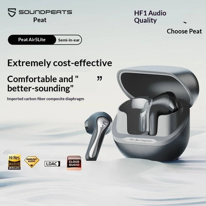 SoundPEATS Air5 Lite Bluetooth V5.4 Earbuds LDAC Hi-Res Audio Wireless Earphone, 13mm Driver, IPX5 Waterproof,Multipoint Pairing