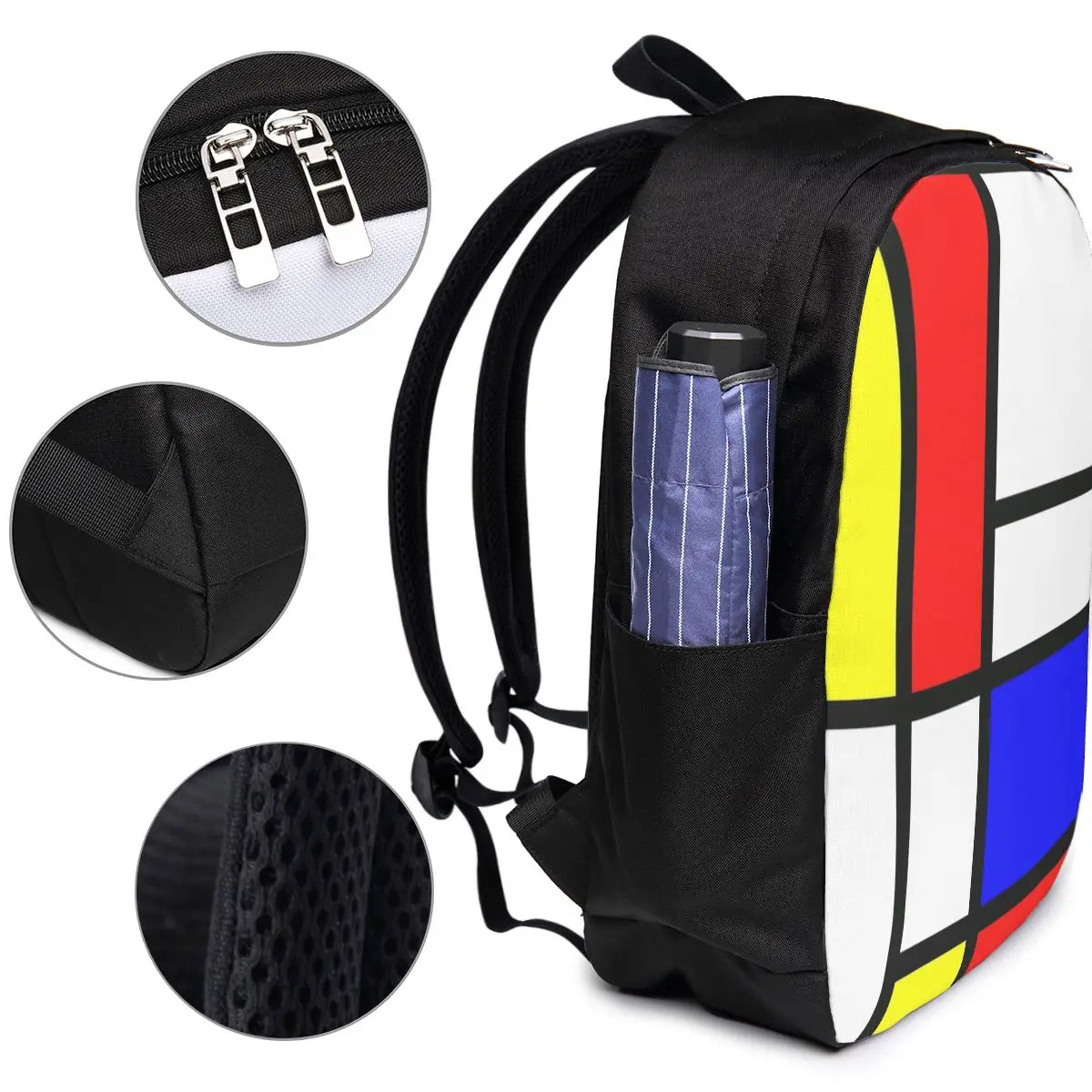 Piet Mondrian Composition  Backpack Travel Notebook Bag Computer College Student School Bag Laptop Shoulder Bags for Men Women