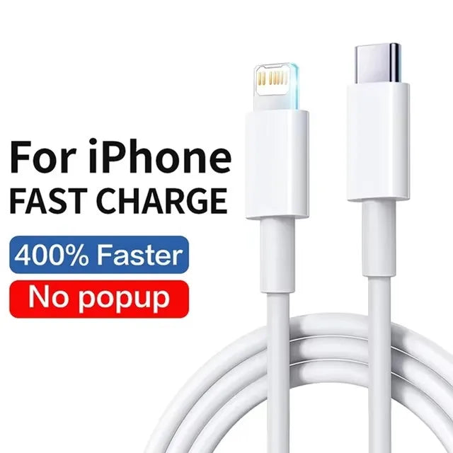30W PD Fast Charging Cable for iPhone 14 13 12 mini 11 Pro XS Max XR X 8 7 Plus SE Cable 1m 1.5m 2m 3m