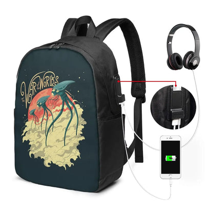 War Of The Worlds Martian Tripod Backpack Travel Notebook Bag Computer College Student School Bag Laptop Shoulder Bags