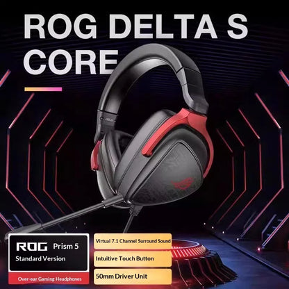 ROG Prism Lightweight Over-Ear Gaming Earphones 7.1 Channel Gaming Headset RGB Lighting Aura Sync Prism 2 Gaming Headphone Gifts
