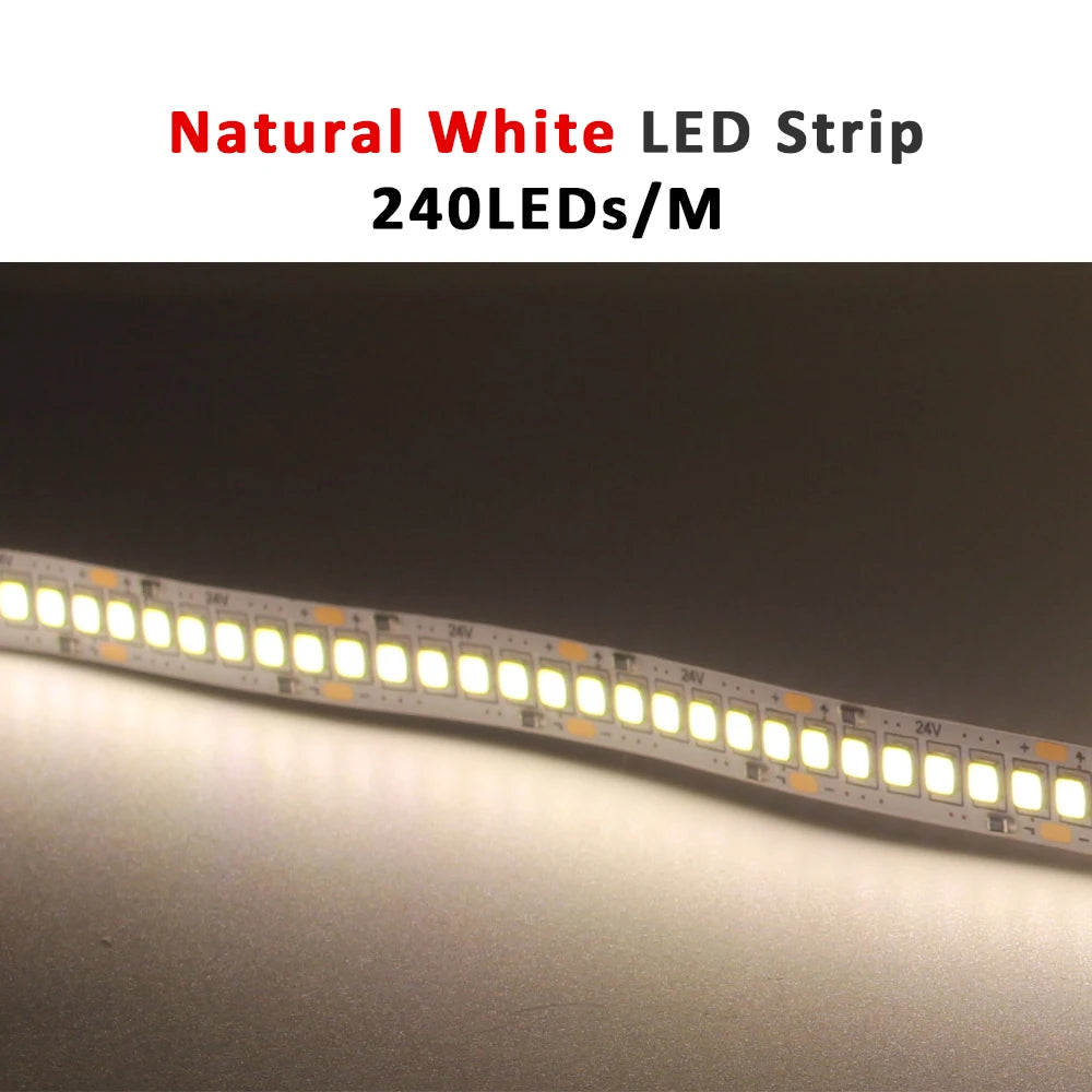 12V LED Strip SMD 2835 0.5M 1M 3M 5M LED Stripe Tape Light 120LED/M 240LED/M Warm White Flexible Strip Ribbon Home Decor Light