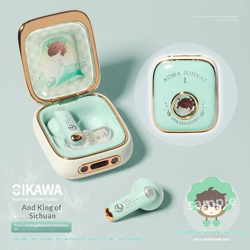 Oikawa Tooru Haikyuu  Wireless Headphone Anime Gift Cute HIFI Bluetooth5.3 Headset Cosplay Active Noise Cancellation Earbud
