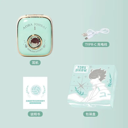 Oikawa Tooru Haikyuu  Wireless Headphone Anime Gift Cute HIFI Bluetooth5.3 Headset Cosplay Active Noise Cancellation Earbud
