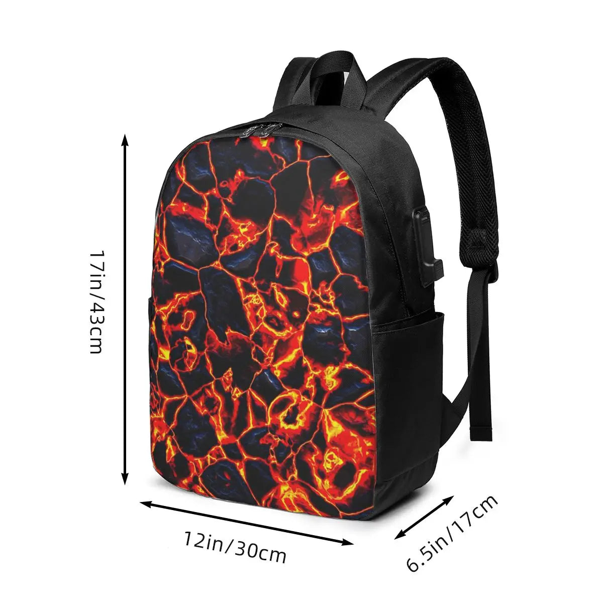 Magma Volcano Lava Fire Backpack Travel Notebook Bag Computer College Student School Bag Laptop Shoulder Bags for Men Women
