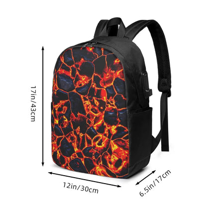 Magma Volcano Lava Fire Backpack Travel Notebook Bag Computer College Student School Bag Laptop Shoulder Bags for Men Women