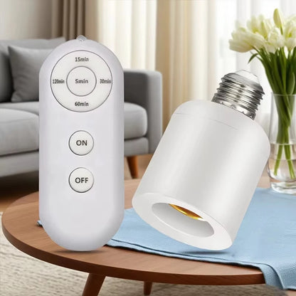 E27 60W Wireless Remote Control Smart Timer Switch Lamp Holder 110V 220V Multi Light Switch Room Bedroom Timer Switch 1pc