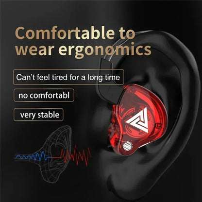 New QKZ AK6 In Ear Earphone 6 Dynamic Driver Unit Headphone With Mic Stereo Sports HIFI Subwoofer Headset Monitor Earbuds