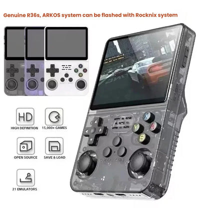 R36S Retro Handheld Video Game Console Linux System 3.5 Inch IPS Screen Portable Pocket Video Player R35S 128GB Games