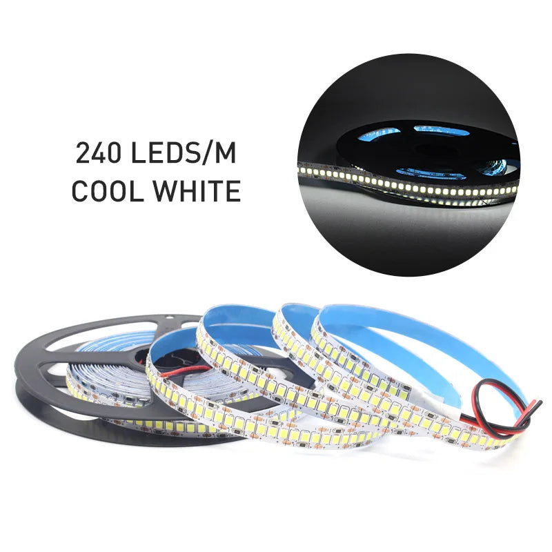 12V LED Strip SMD 2835 0.5M 1M 3M 5M LED Stripe Tape Light 120LED/M 240LED/M Warm White Flexible Strip Ribbon Home Decor Light