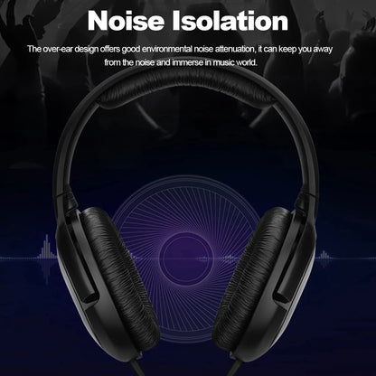 Sennheiser HD206 Over Ear Monitor Headphones Professional Studio DJ Headset HiFi Stereo Bass Wired Audio Earphone 3.5mm