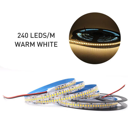 12V LED Strip SMD 2835 0.5M 1M 3M 5M LED Stripe Tape Light 120LED/M 240LED/M Warm White Flexible Strip Ribbon Home Decor Light