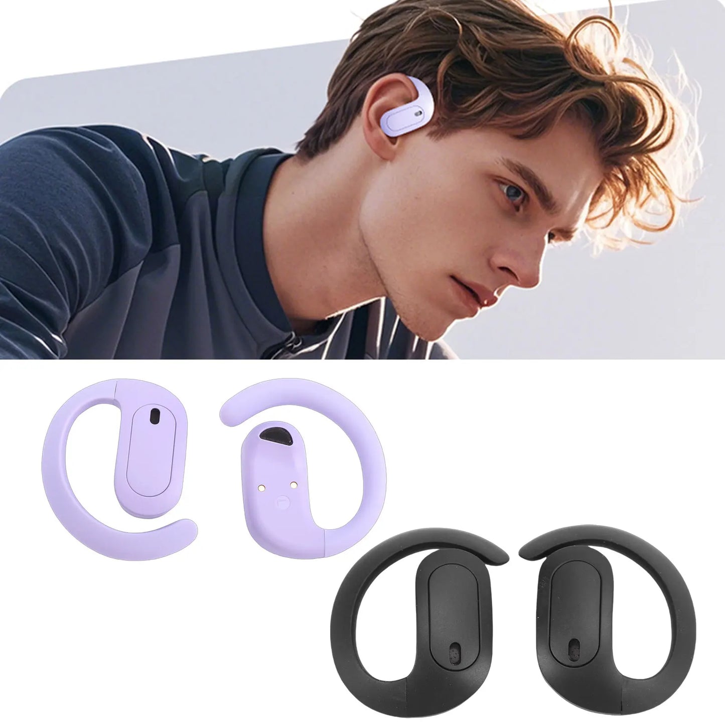 AI Translation Earbuds with APP Wireless Ear Hanging Bluetooth 5.4 Translator Earbuds for Travel Business Digital Display