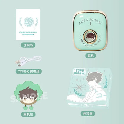 Oikawa Tooru Haikyuu  Wireless Headphone Anime Gift Cute HIFI Bluetooth5.3 Headset Cosplay Active Noise Cancellation Earbud