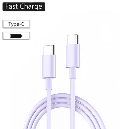 PD 60W USB C to USB Type C Cable Fast Charge Data Cable For Iphone 15 15Pro Huawei Samsung Xiaomi Data Line Black White 1M 2M 3M
