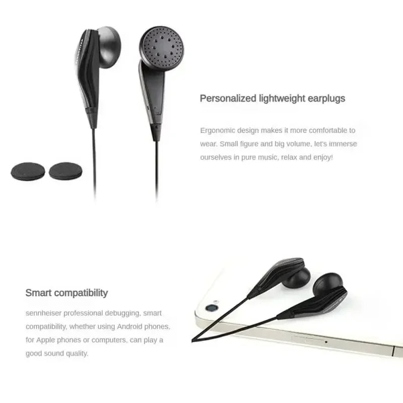 Sennheiser MX375 2026 Stereo Earbuds Deep Bass 18 22000Hz 3.5mm In Ear Sport Headphones High Fidelity Noise Reduction Wired